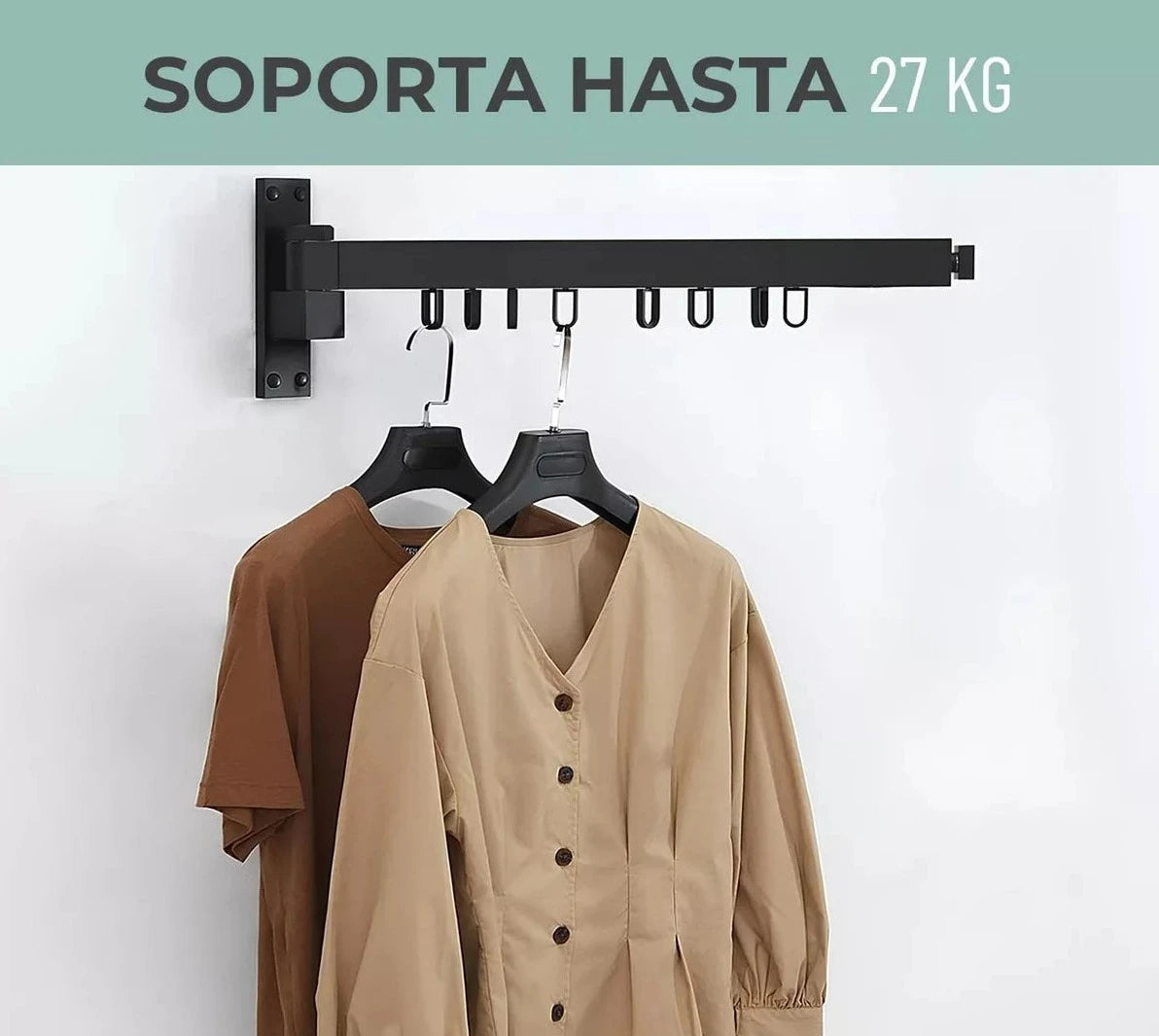 Tendedero de Ropa Plegable y Ajustable